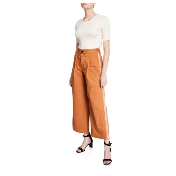 NWT Veronica Beard Jeans Ryder Wide Leg Crop in Terracotta Fall, size 24 - Picture 3 of 10